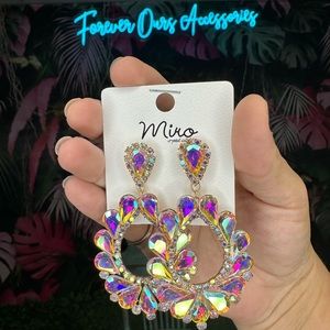 Glam AB crystal earrings stud backing